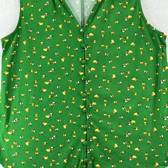 Papermoon (Stitch Fix) Women’s Top/Blouse Sz L Green V-neck Button Front NWOT - Picture 4 of 10